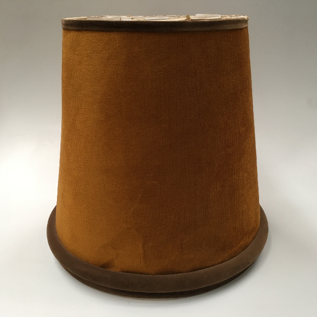 LAMPSHADE, 1960s 70s (Large) Gold Brown Velvet
